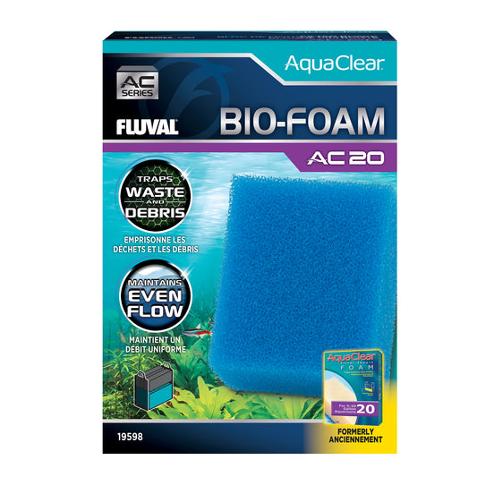 Bloc de mousse Bio-Foam pour filtre à moteur AquaClear 20 Fluval, paquet de 1