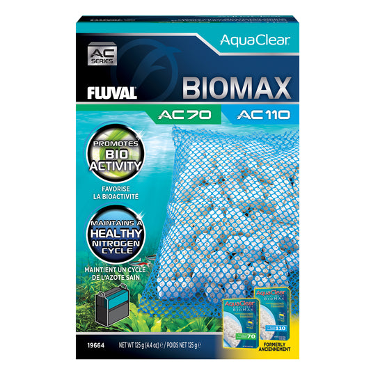 Masse filtrante BIOMAX pour filtre à moteur AquaClear 70/110 Fluval, 125 g (4,4 oz), paquet 1