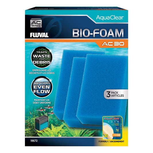 Blocs de mousse Bio-Foam pour filtre à moteur AquaClear 30 Fluval, paquet de 3