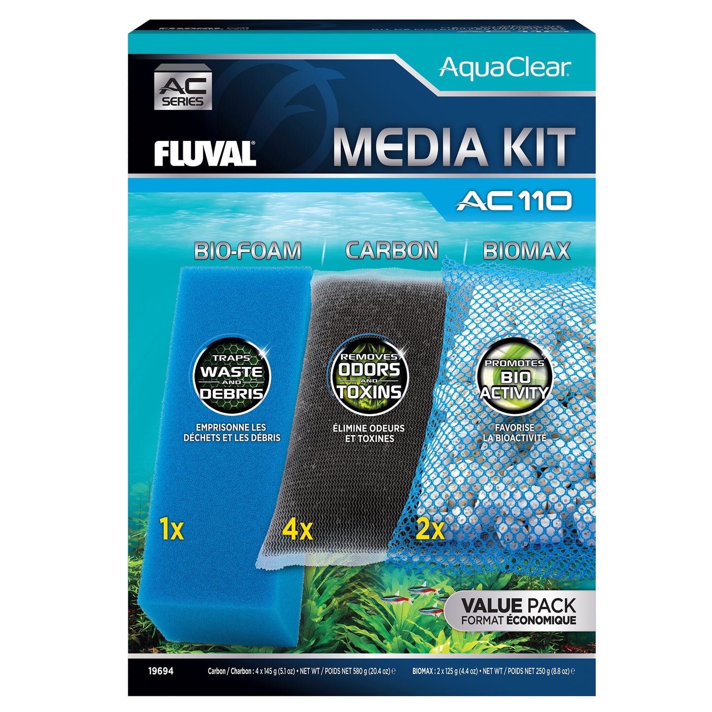 Ensemble de masses filtrantes AquaClear 110 Fluval