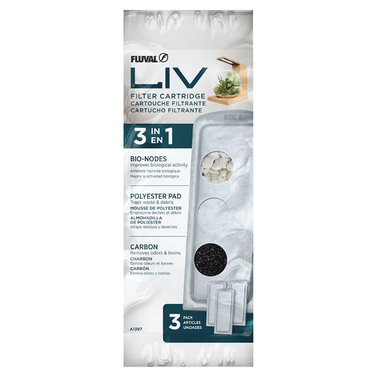 Cartouches filtrantes de polyester/charbon LIV Fluval, paquet de 3