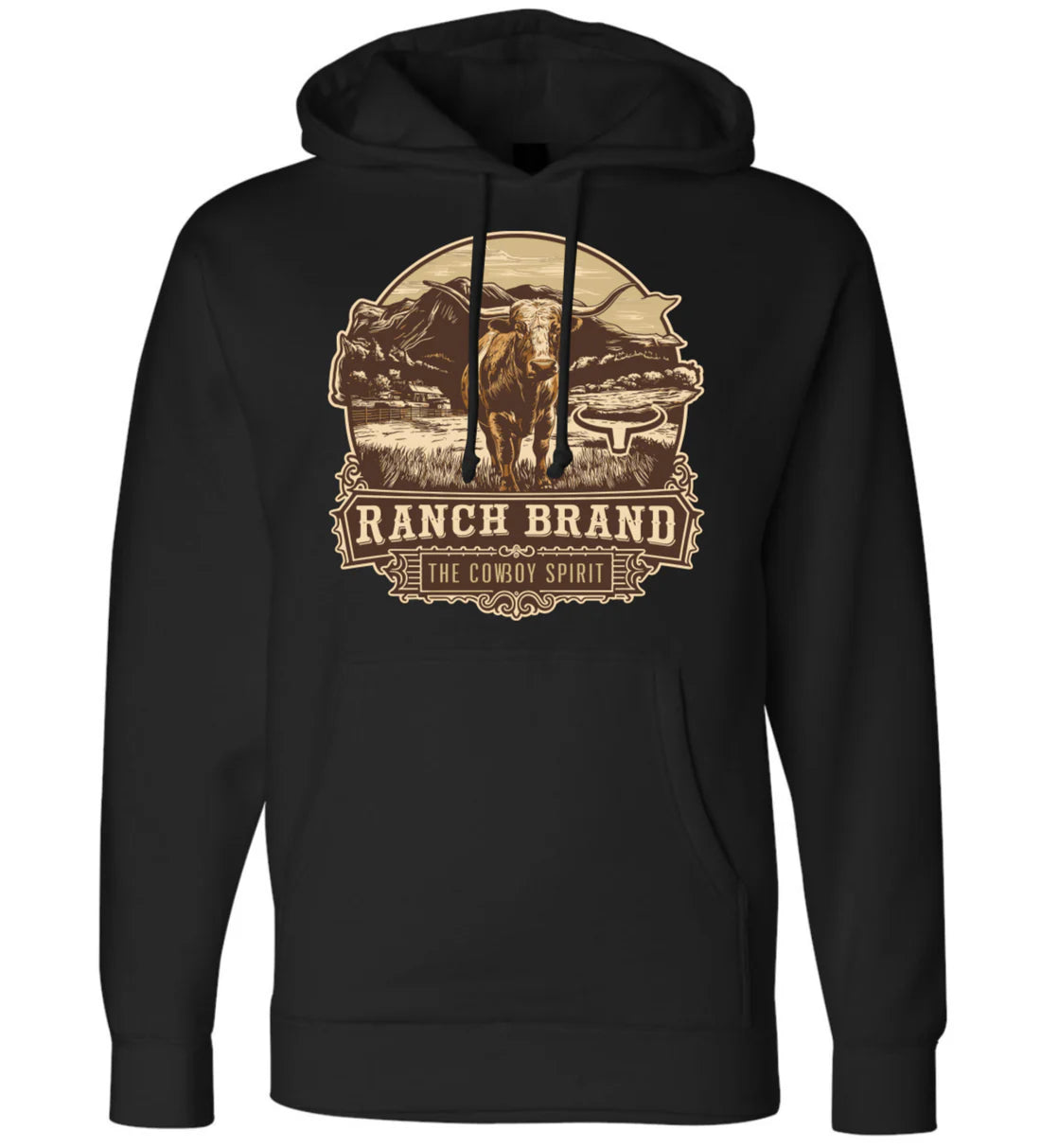Ranch Brand Hoodie Unisexe Cattle 3 Noir