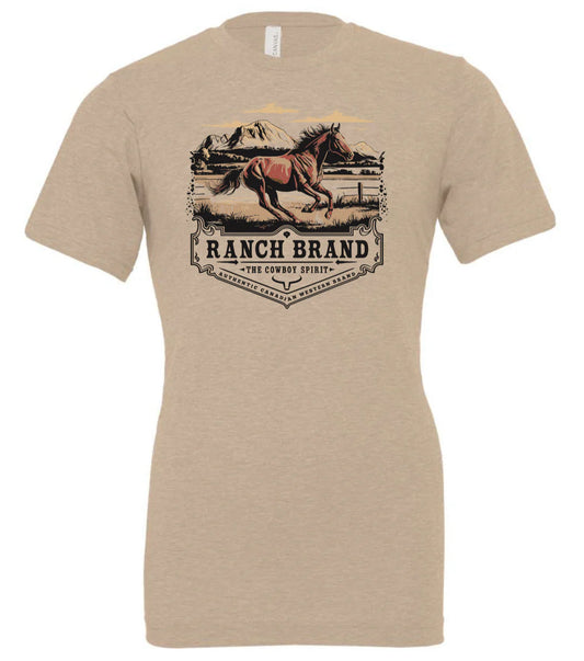 Ranch Brand T-Shirt Homme Horse 5 Tan