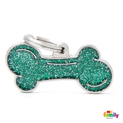 Medaille Big Bone Glitter Green