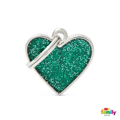 Medaille Heart Glitter Green