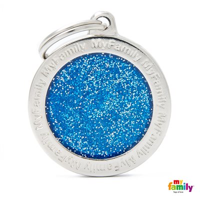 Medaille Big Circle Glitter Blue