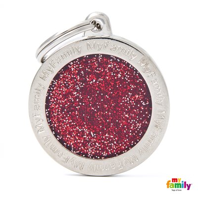 Medaille Big Circle Glitter Red