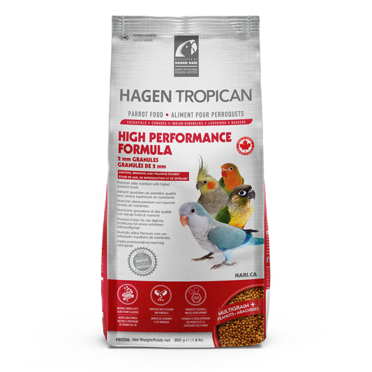 Granulés Tropican de haute performance pour perruches calopsittes, 820 g (1,8 lb)