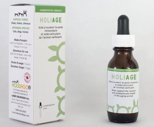 Holidago HoliAge - Draineur doux et tonique pour chat, chien et chevaux seniors