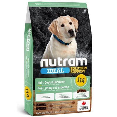 Nutram Ideal (I14) Chiot Peau, Pelage Et Estomac Sensible Agneau et riz brun 25Lbs