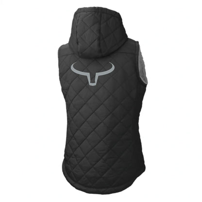 Ranch Brand Veste matelassée à doublure Sherpa pour Femme, Noir Logo Silver