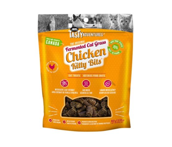 Jay's Kitty Bits, Gâteries Fermentées Pour Chat, Poulet 60gr