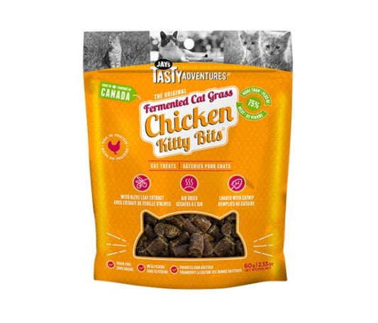 Jay's Kitty Bits, Gâteries Fermentées Pour Chat, Poulet 60gr
