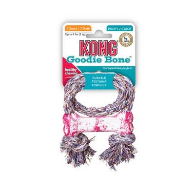KONG Chiot Os « Goodie » avec Corde pour Chiots Très Petit