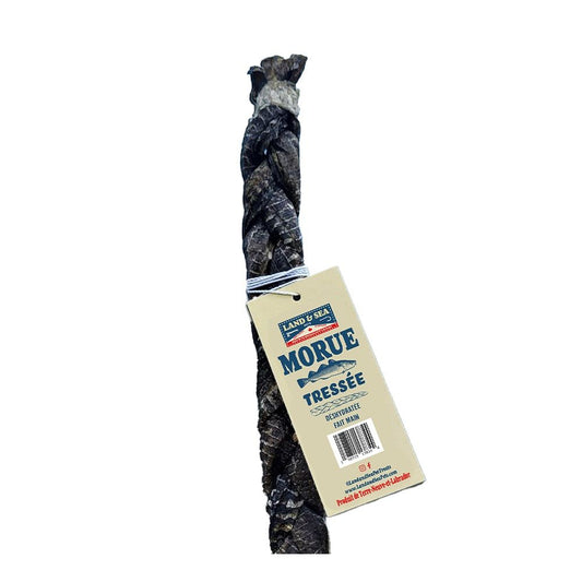 Land & Sea Gâteries Pour Chien, Peau De Morue Séchée, Tressée, 12"