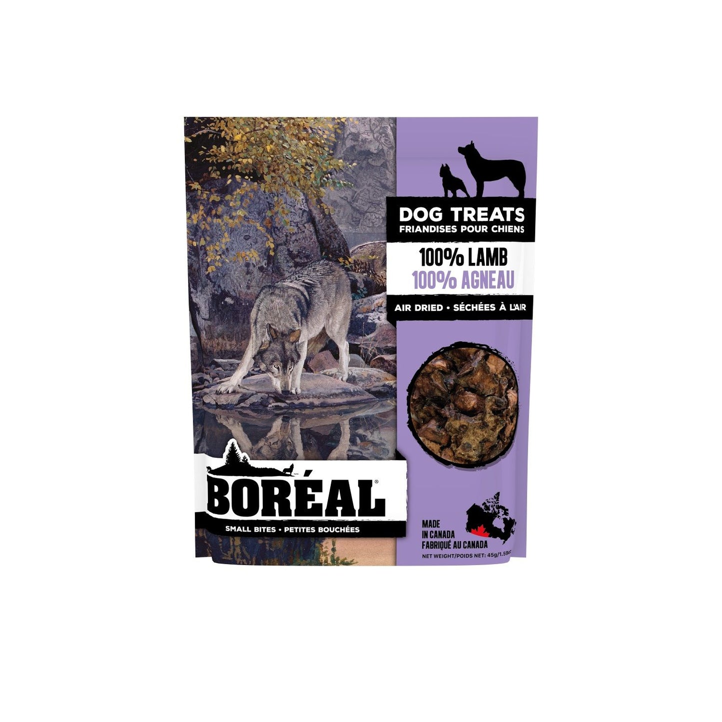 Boréal Gâteries Pour Chien Séchées à L'air 100% Agneau, Bouchées 45gr