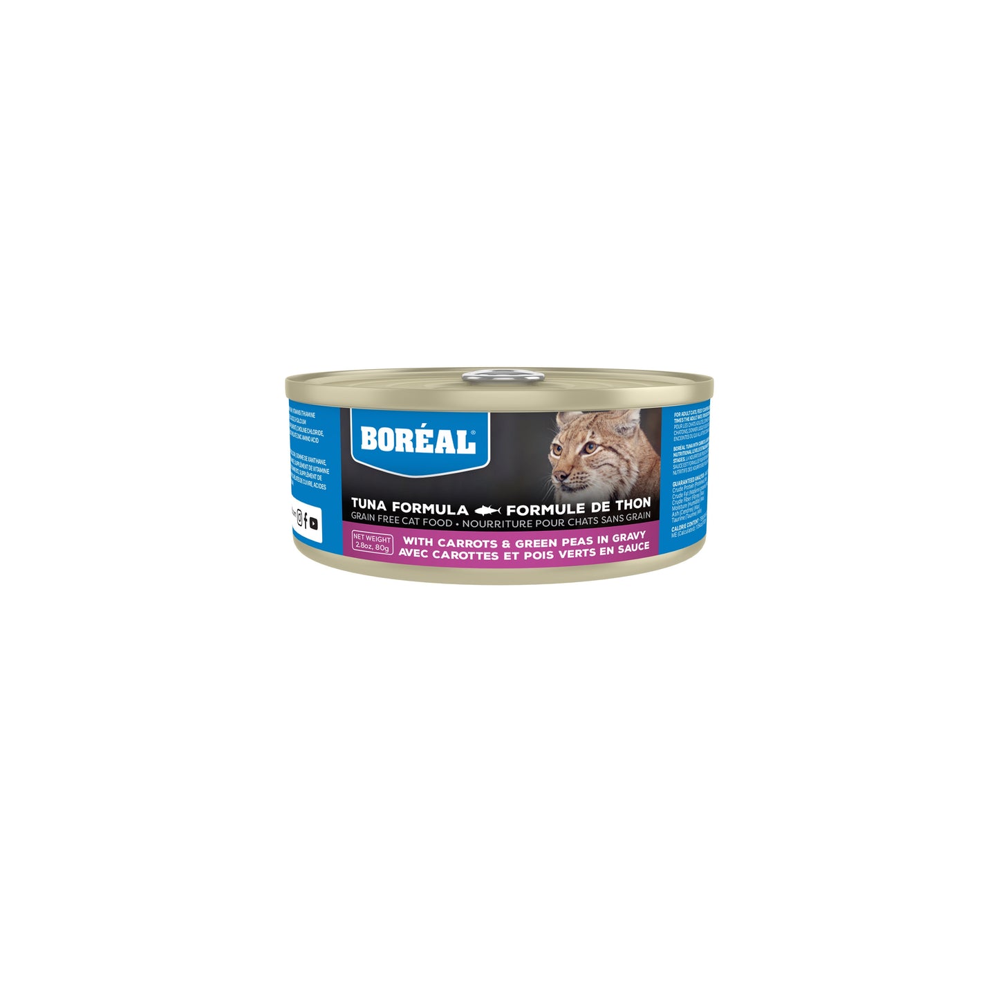 Boréal Conserve Pour Chat, Sans Grains Thon Rouge, Carottes Et Pois 80g