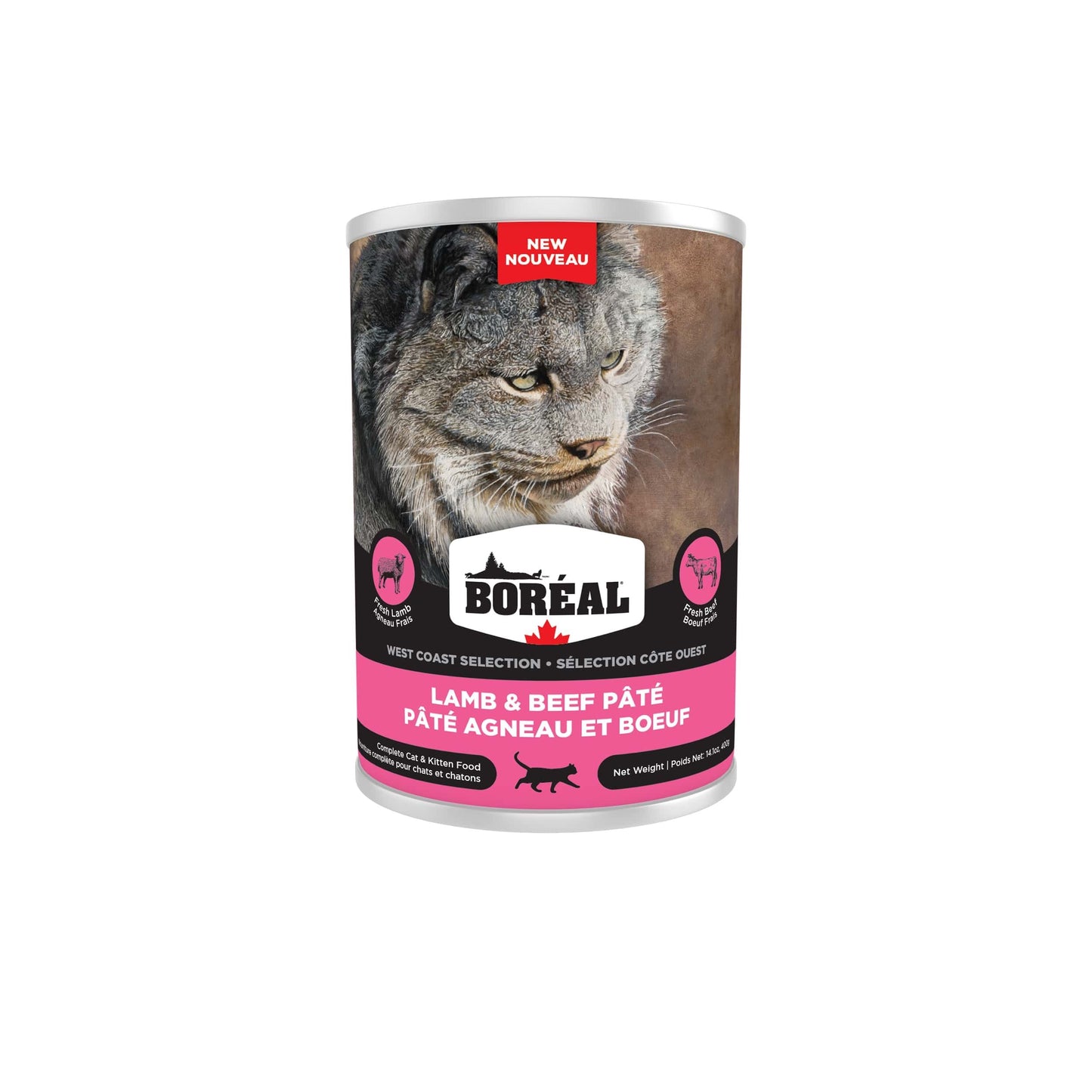 Boréal West Coast, Conserve Pour Chat, Agneau Et Boeuf 400g