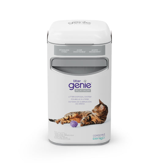 Litter Genie, Platinum - Poubelle à Litière Fait D'acier Inoxydable Pour Chat