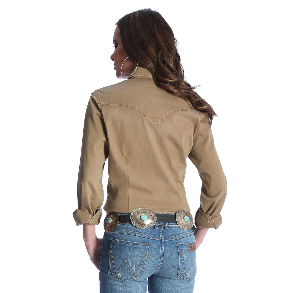 Wrangler Chemise Manches Longues Beige pour Femme