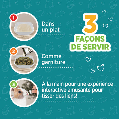 Gâteries Lickables Living World pour petits animaux, saveur de pomme, 5 tubes (10 g)