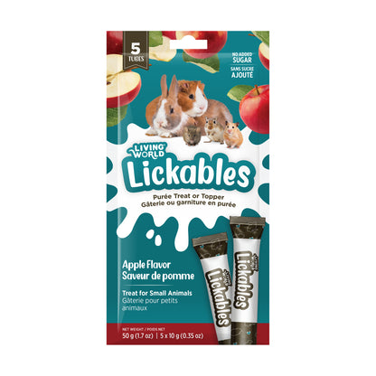 Gâteries Lickables Living World pour petits animaux, saveur de pomme, 5 tubes (10 g)