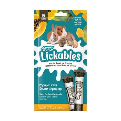 Gâteries Lickables Living World pour petits animaux, saveur de papaye, 5 tubes (10 g)