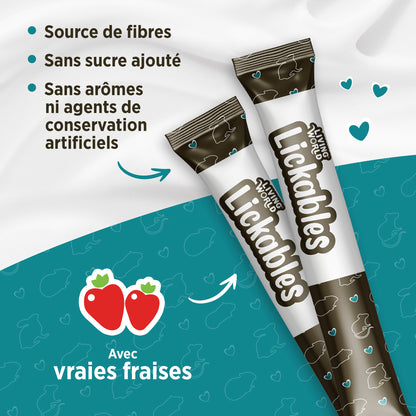 Gâteries Lickables Living World pour petits animaux, saveur de fraise, 5 tubes (10 g)