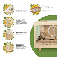 Habitat MAISONNETTE Living World pour hamster, 80 x 40 x 47 cm