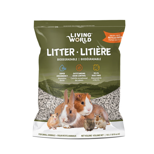 Litière biodégradable Living World pour petits animaux, 10 L (610 po3)