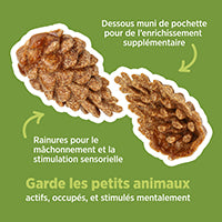 Jouet à mâcher comestible Living World, Pommes de pin, brun, paquet de 6, 66 g