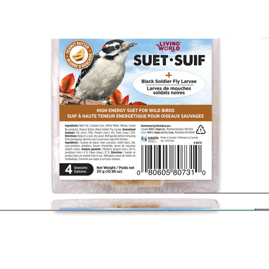 Suif Living World pour oiseaux sauvages avec beurre d'arachide, 311 g (10,96 oz)
