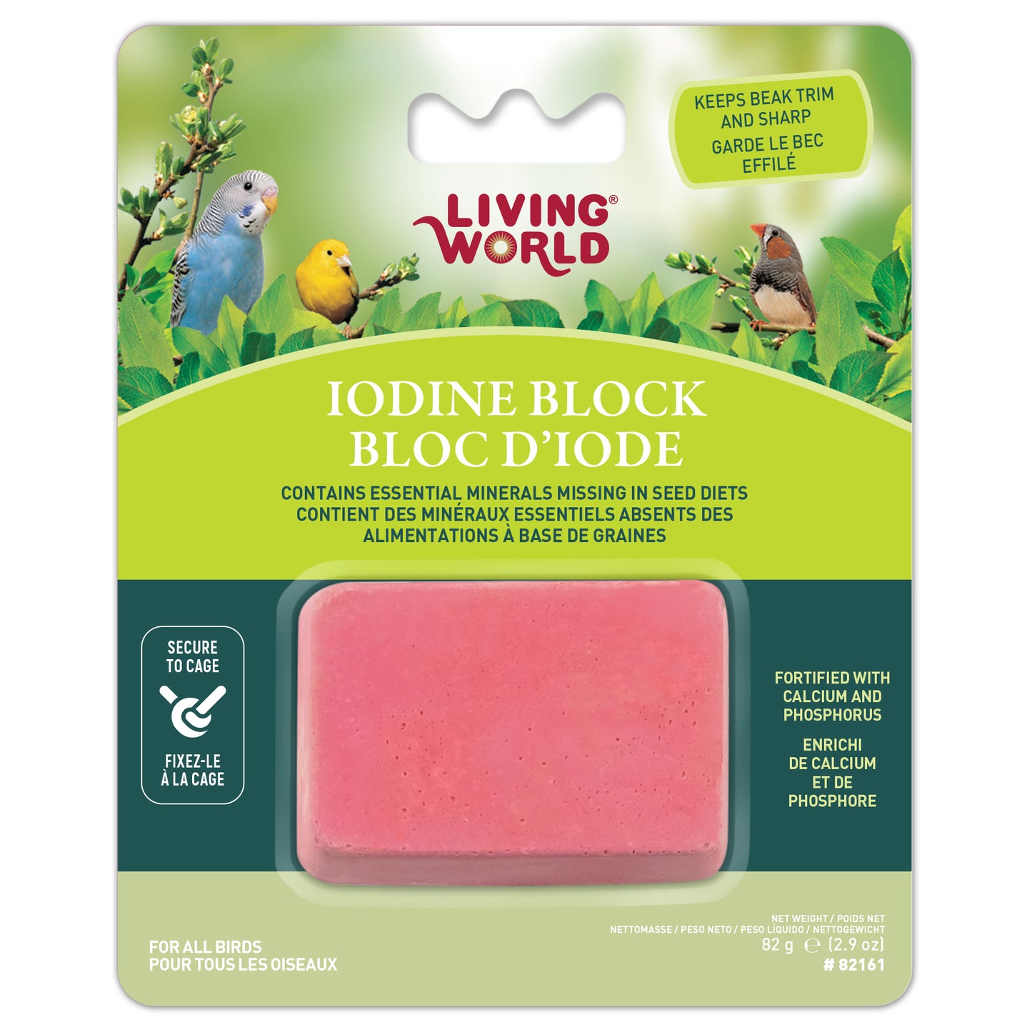 Bloc d’iode Living Word pour oiseaux, grand, 82 g (2,9 oz)