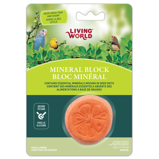 Bloc minéral Living World en forme d’orange pour oiseaux, 41 g (1,5 oz)