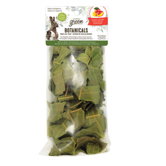 Gâteries de feuilles séchées Botanicals Living World Green, feuilles de manguier, 10 g (0,35 oz)