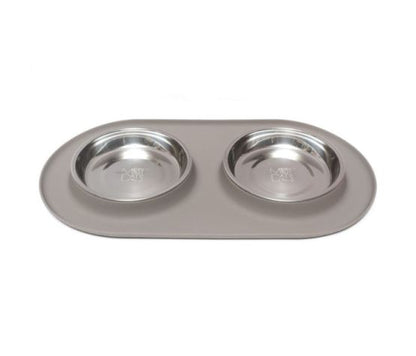 Messy Cats Bol Inox En Silicone Pour Chat, Double