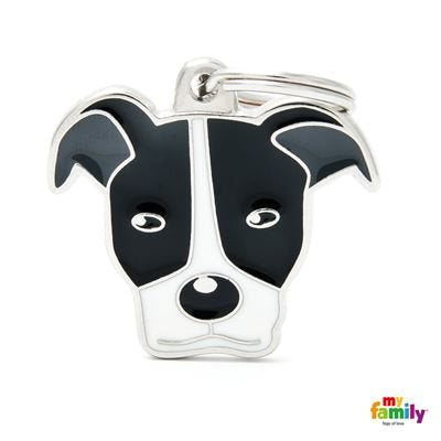 Medaille Pitbull Blanc Et Noir