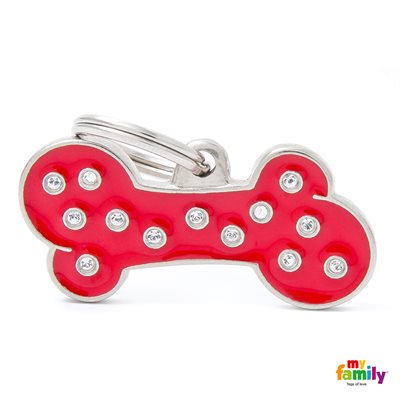 Medaille Big Red Bone Strass