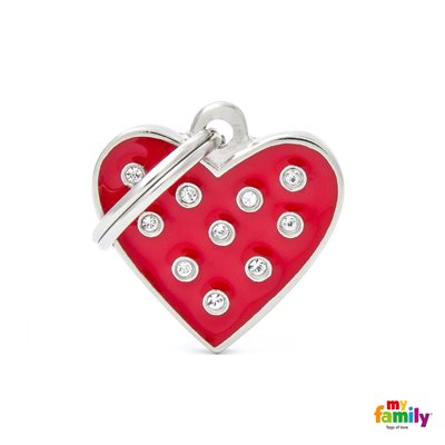 Medaille Red Heart Strass