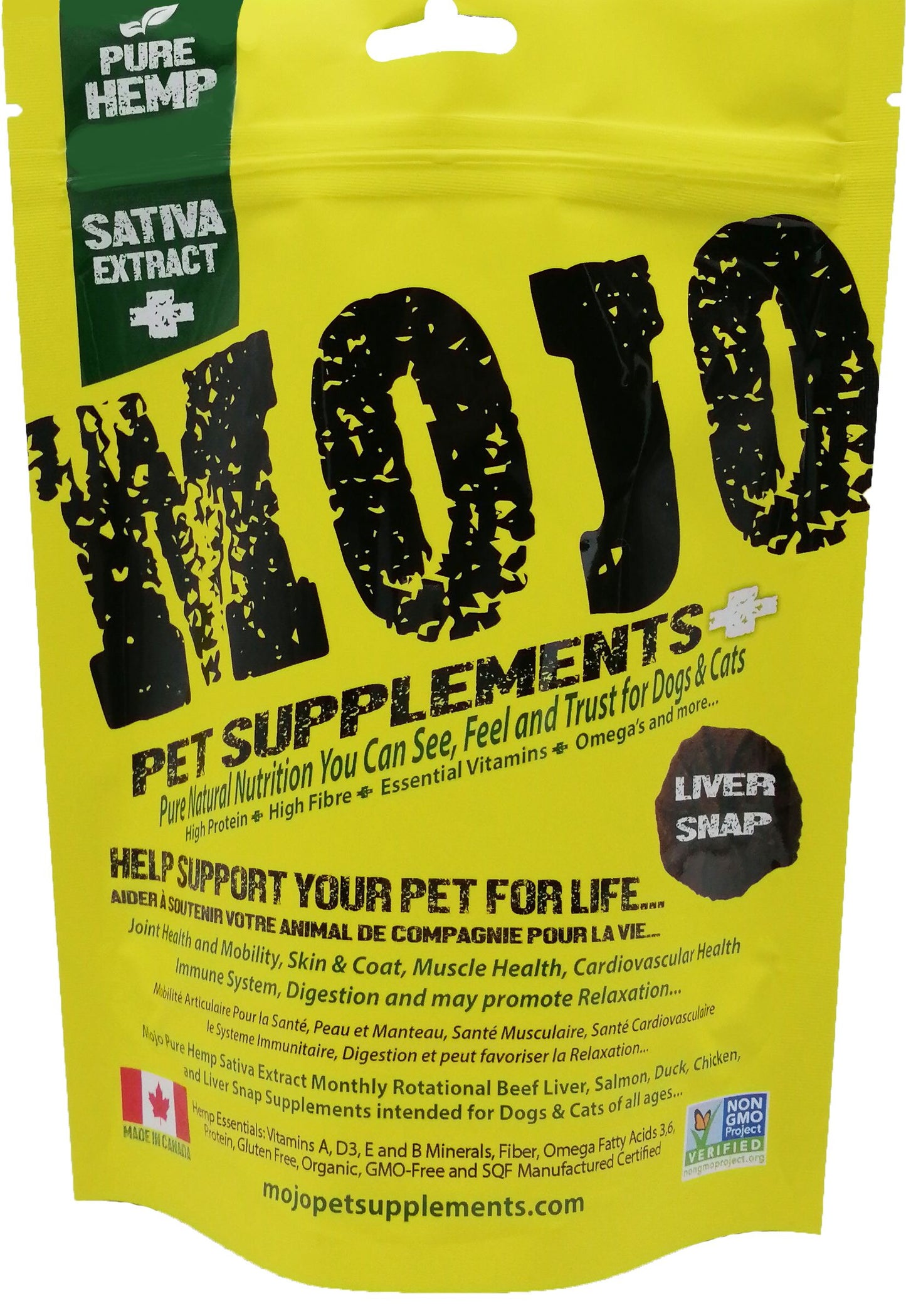 Mojo Suppléments Pour Chiens Et Chats à Base De Chanvre, Saveur De Foie 62gr