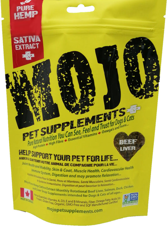 Mojo Suppléments Pour Chiens Et Chats à Base De Chanvre, Saveur De Boeuf 186gr