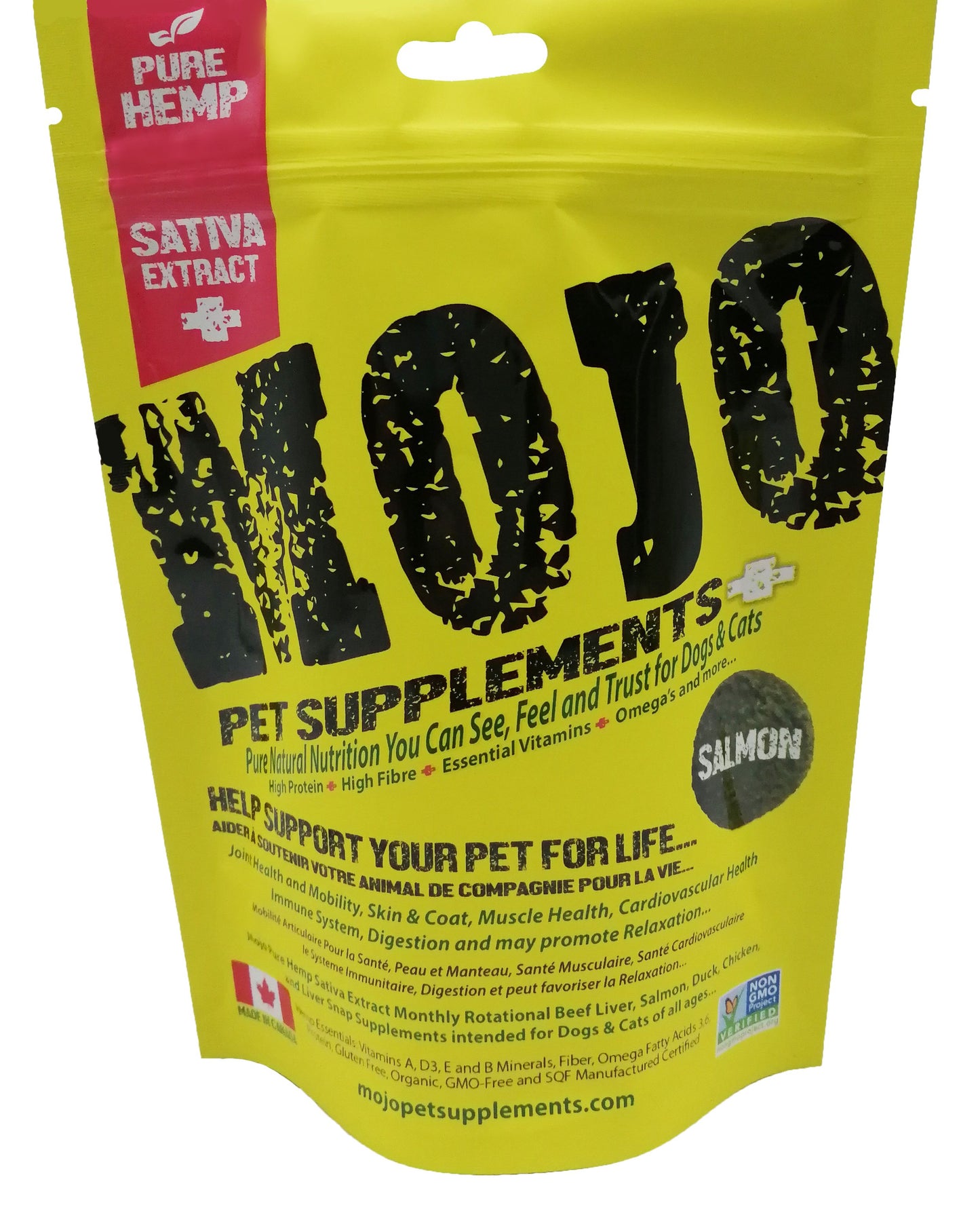 Mojo Suppléments Pour Chiens Et Chats à Base De Chanvre, Saveur De Saumon 138gr