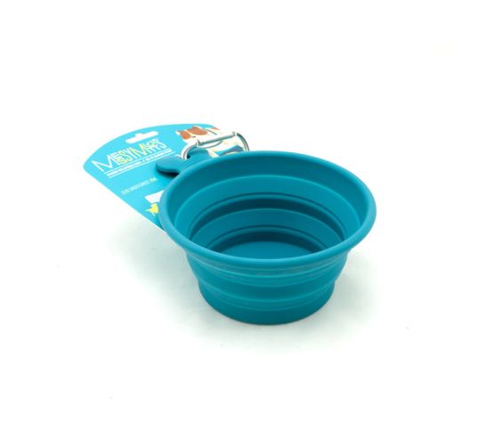 Messy Mutts Bol En Silicone Retractable Grand 3Tasses Bleu