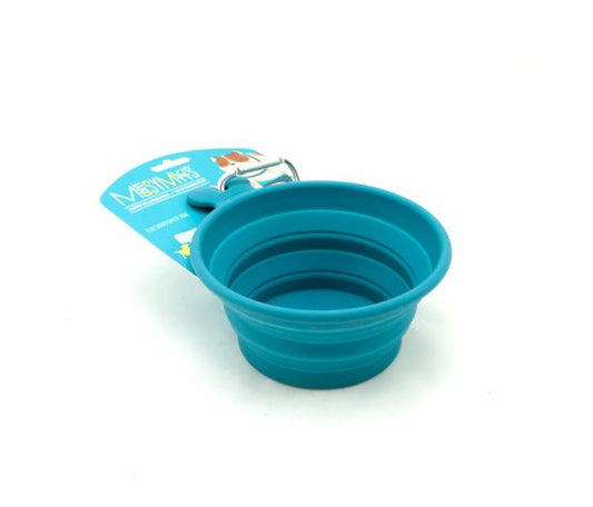 Messy Mutts Bol En Silicone Retractable Grand 3Tasses Bleu