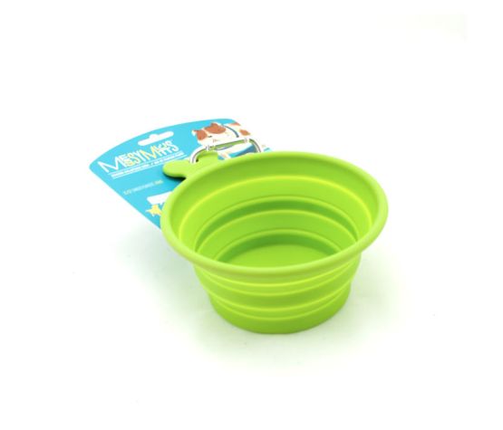 Messy Mutts Bol En Silicone Retractable Grand 3Tasses Vert