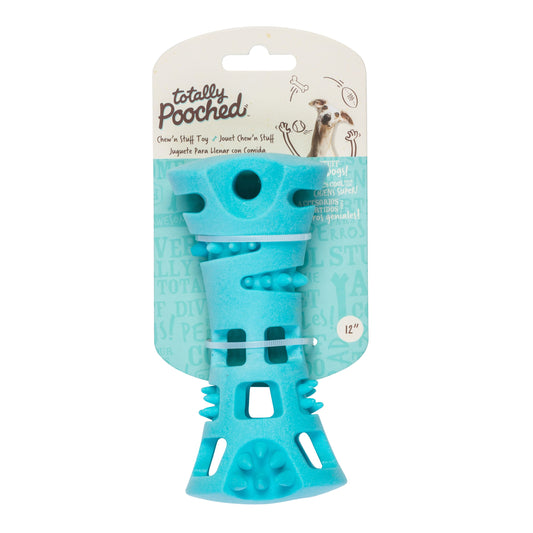 Messy Mutts "totally Pooched, Chew N' Stuff" Jouet En Caoutchouc Pour Chien - Os 6" Bleu