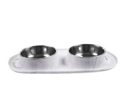 Messy Mutts Bol En Inox Avec Base En Silicone, Double