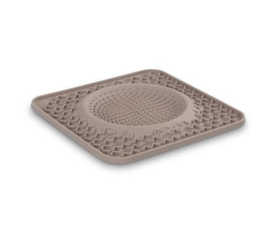 Messy Mutts Tapis D'alimentation Thérapeutique En Silicone Avec Bol Intégré 10"x10" - Gris