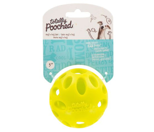 Messy Mutts ''totally Pooched, Huff'n Puff Ball'' 3.1'' verte