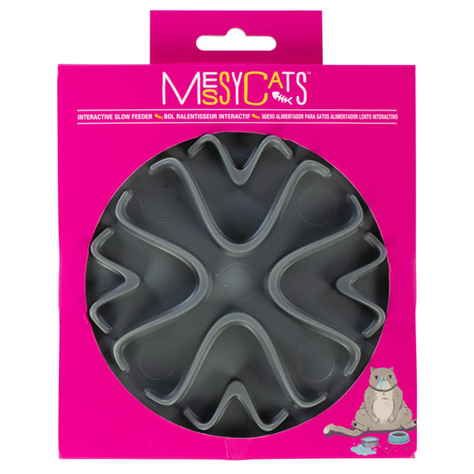 Messy Cats Bol Ralentisseur A Ventouse Pour Chat Petit Gris